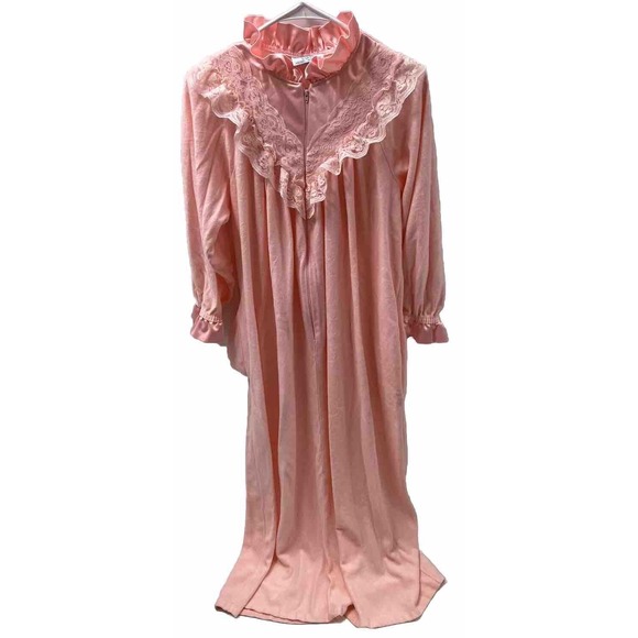 Tara Grinna Other - Vintage Tara House Coat Robe Gown Kaftan Pink Lace USA